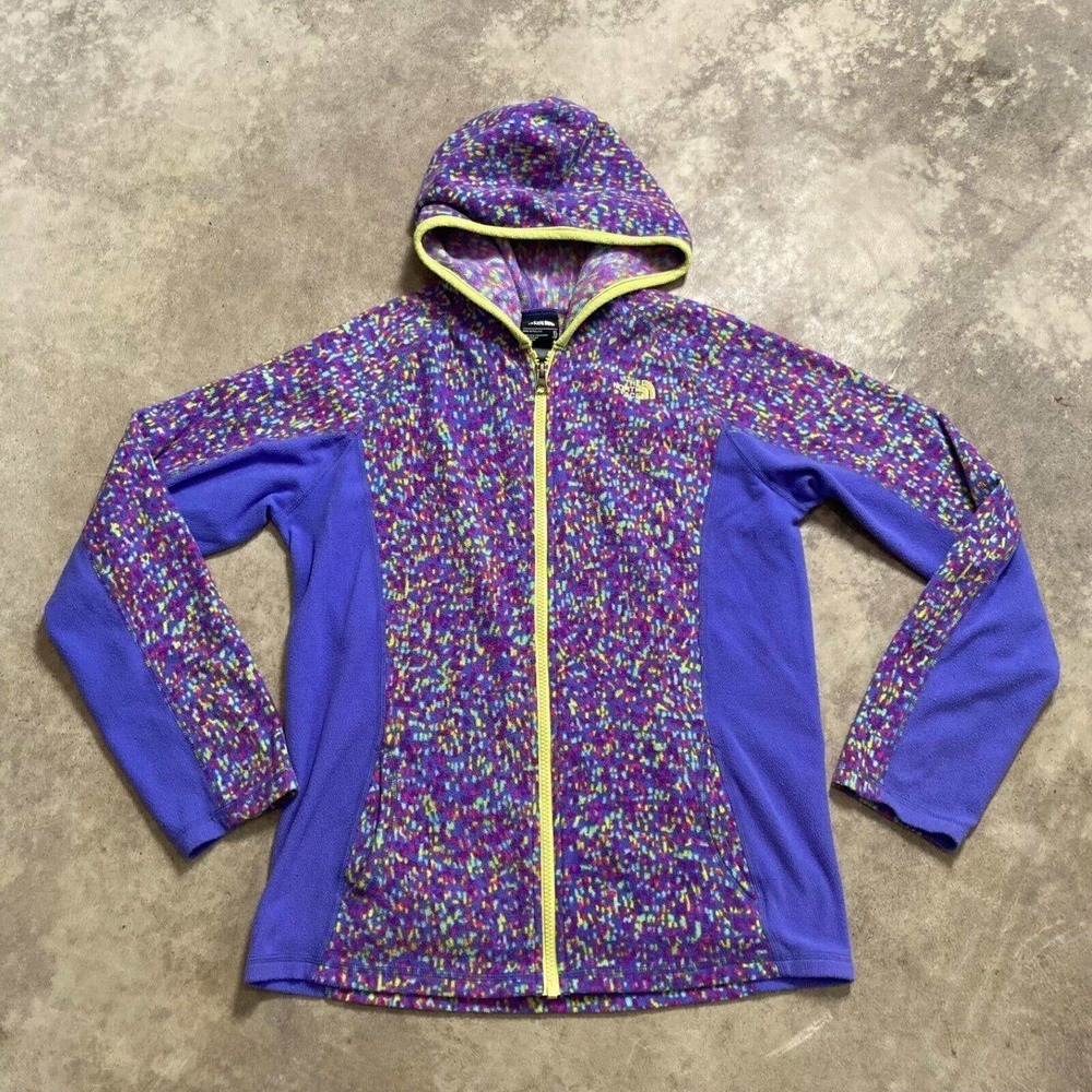 The North Face Jacket‎ Girls Size XL Glacier Full Zip Hooded Fleece Multicolor